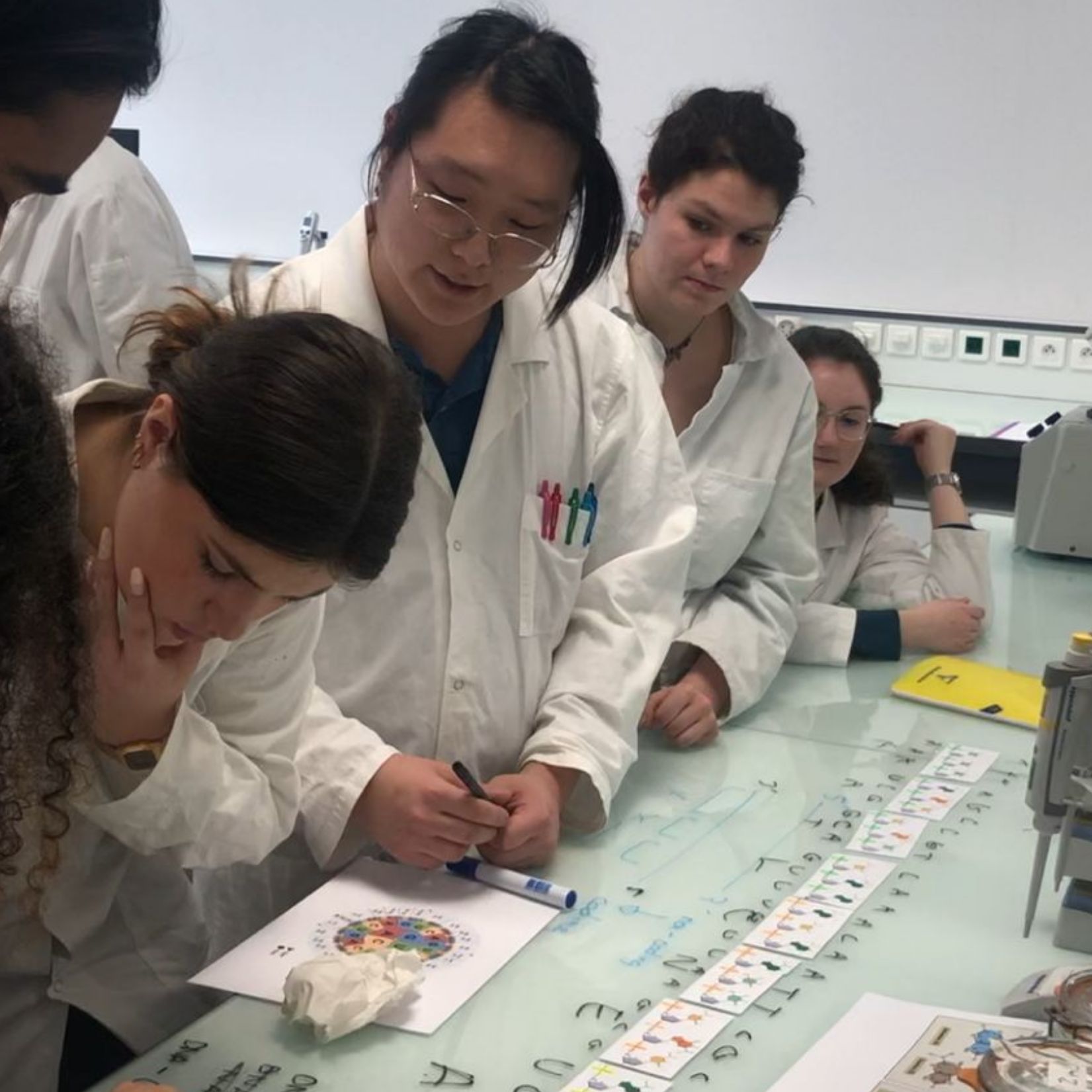 Groupe d'étudiants autour du quiz