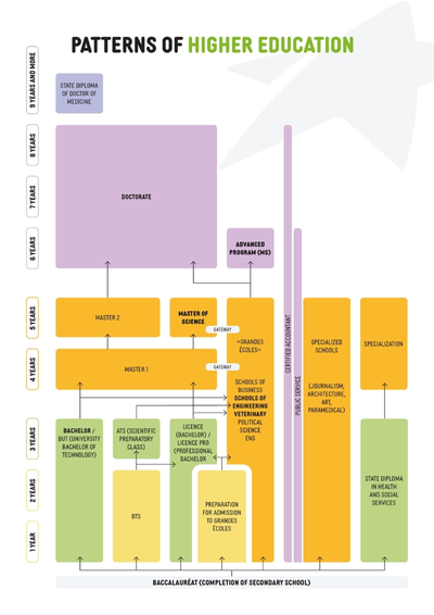 Patterns of higher education in France